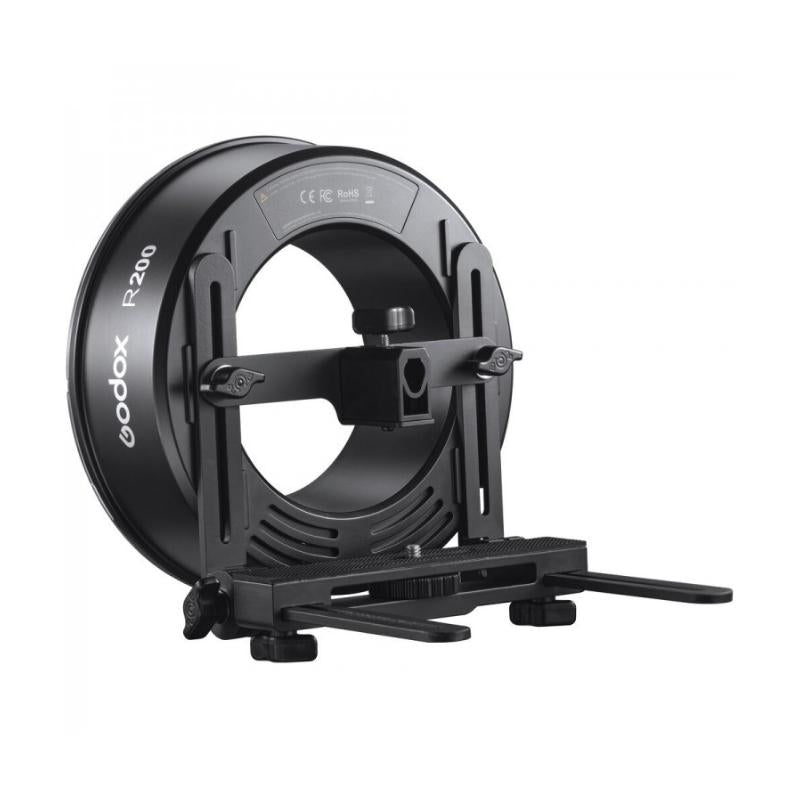 Godox R200 200W Camera Ring Flash Head Mount Kit with Foldable Camera & Umbrella Bracket, Mini Carry Bag for AD200 and AD200Pro