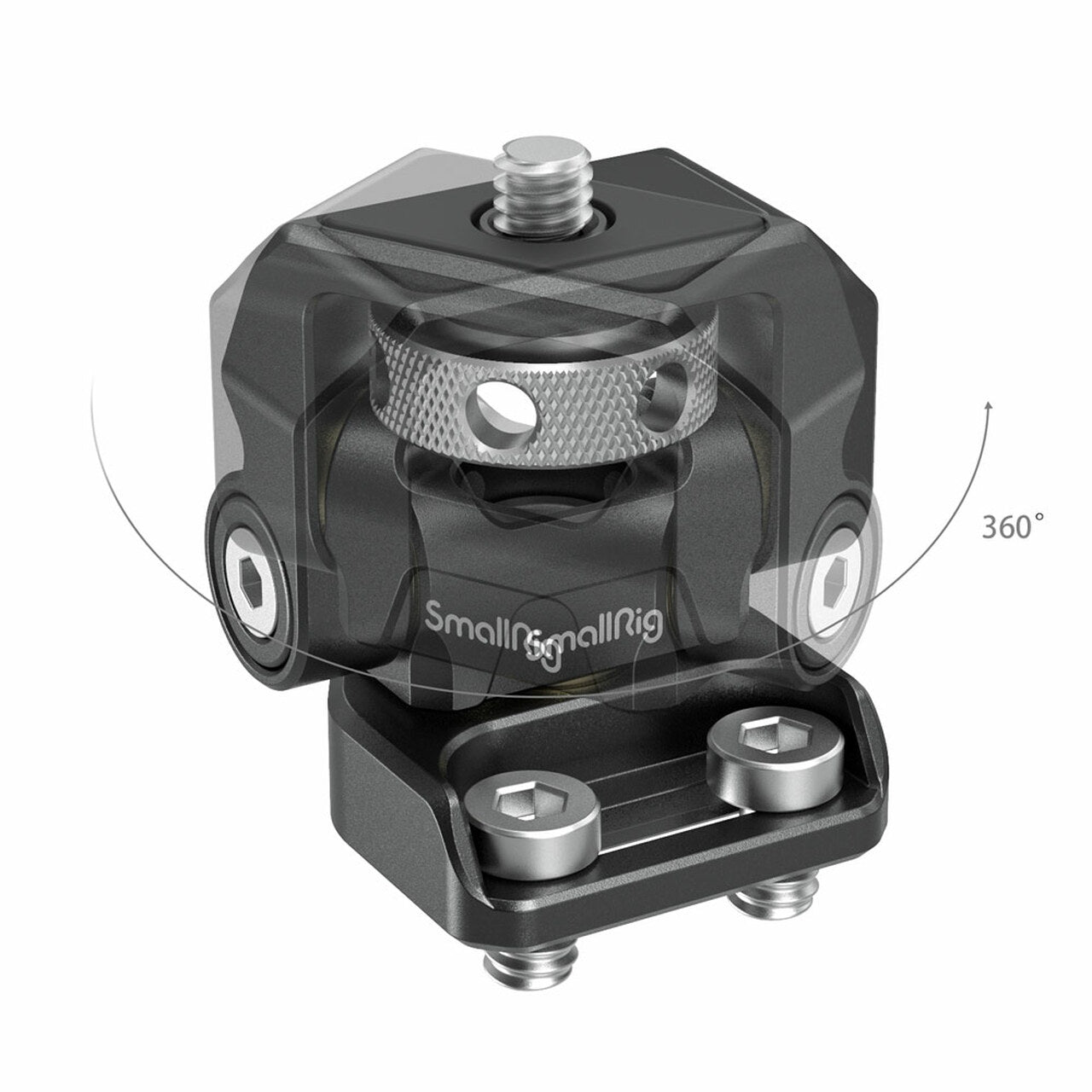 SmallRig Swivel and Tilt Adjustable Monitor Mount with 2 x 1/4"-20 Screws Mount 1.5kg Support Aluminum Construction Rubber Padding 2904B