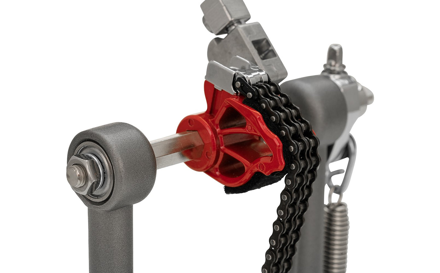 Pearl P1030R Eliminator Solo: Red Cam Single Bass Drum Kick Pedal with Control Core Quad-beater Footboard Powershifter Function