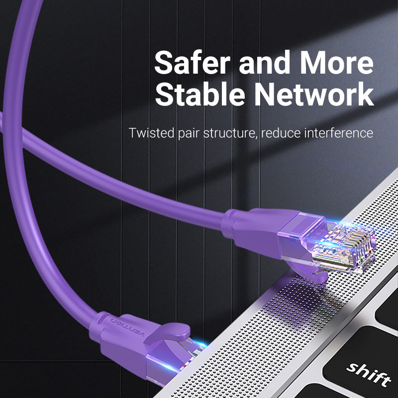 Vention CAT6 Ethernet Round Cable UTP Patch 1000Mbps 250Mhz LAN Network Wire Cord for Internet Router PC Modem