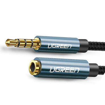 UGREEN 3.5mm Mini AUX High-Quality Male To Female Audio Cable Gold plated for Mobile Phones Tablets (Blue) (0.5M, 1M, 1.5M, 2M) | 4067
