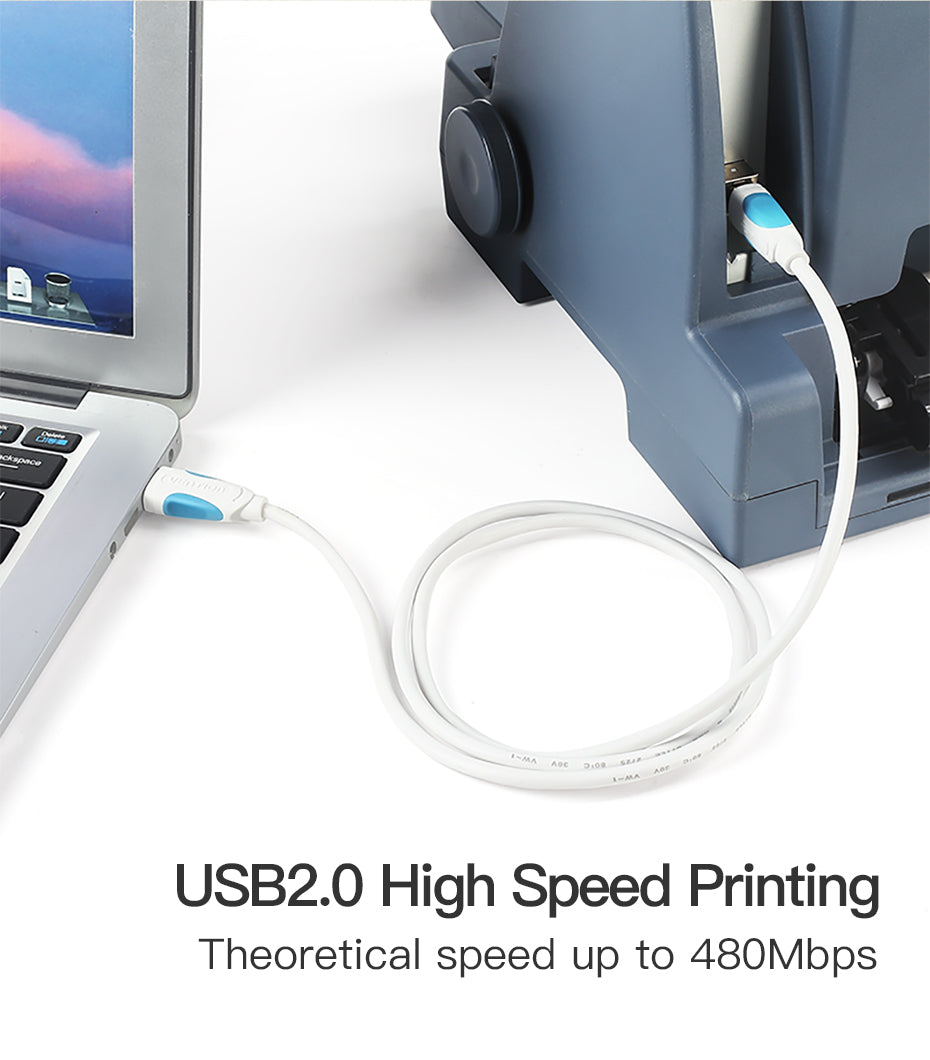 Vention USB 2.0 5M Male to B Male Aluminum Foil Metal Braided 480Mbps Printer Cable (VAS-A16)