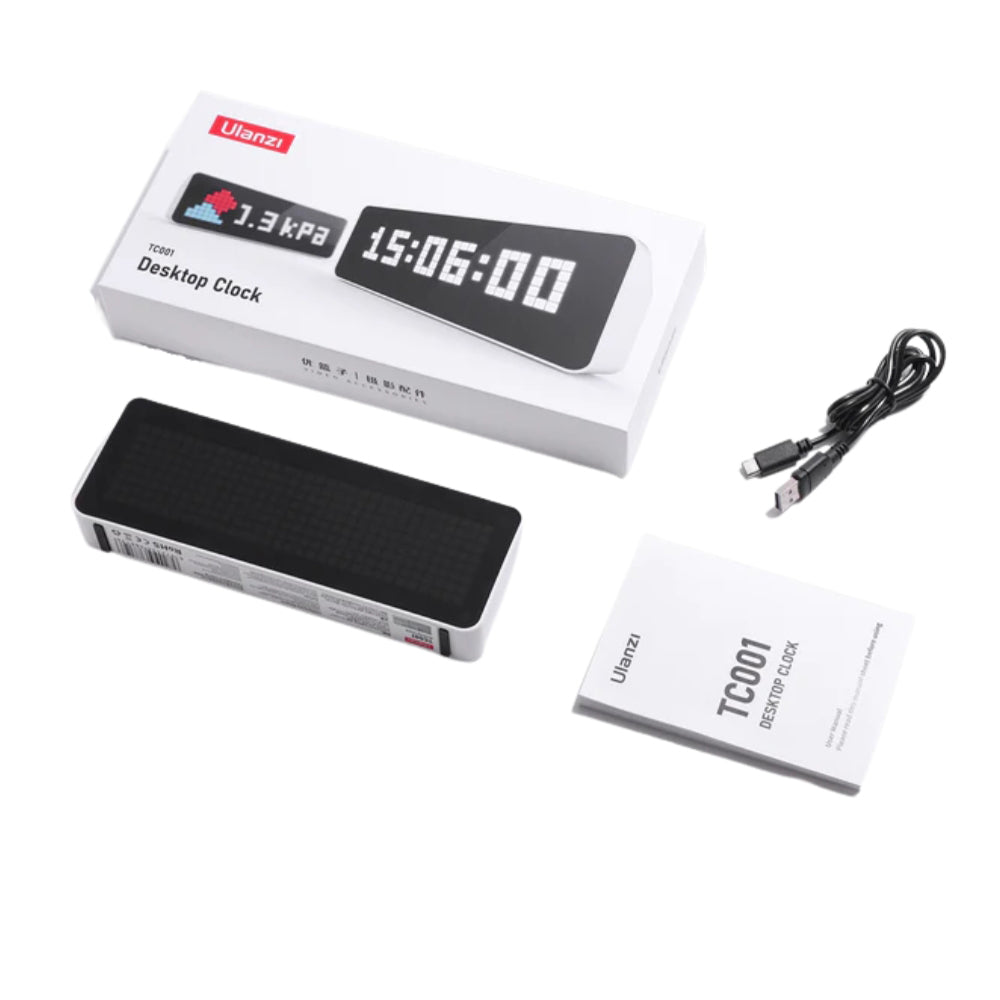 Ulanzi TC001 Smart LED Pixel Clock with Type-C Port, 5-Hour Battery Life, Weather Forecast Function, & Built-In 4400mAh Battery | 2882