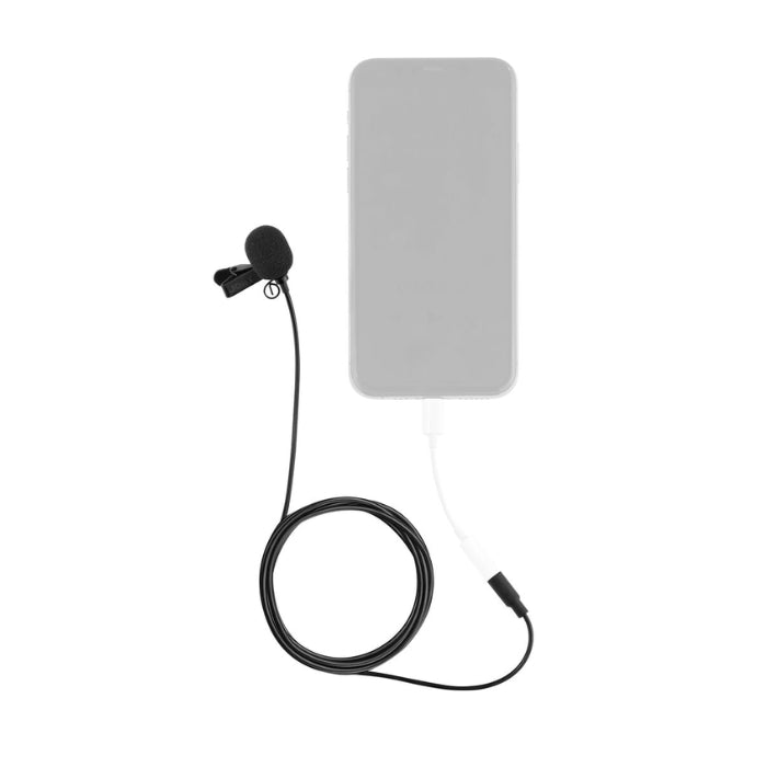 JOBY Wavo Lav Mobile Clip-On Omnidirectional Condenser Lavalier Lapel Microphone with 3.5mm TRS / TRRS Output, Faux Fur Windscreen, Carrying Pouch for Cameras and Smartphones | 1716