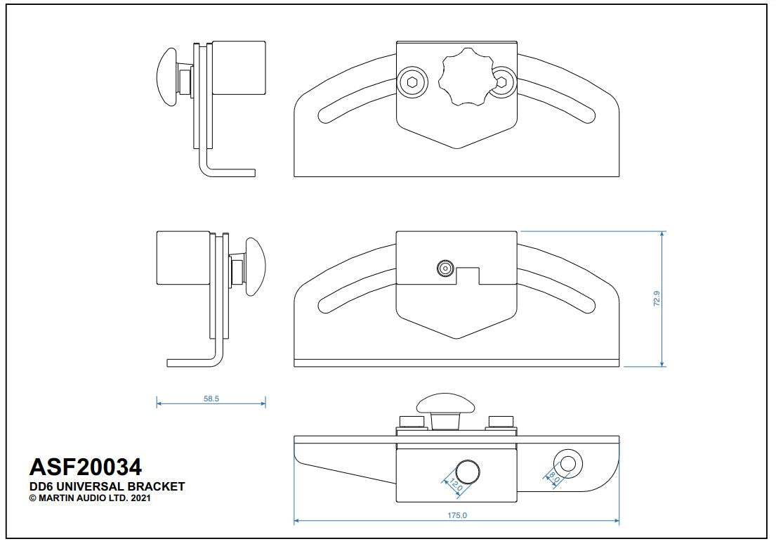 Martin Audio Universal Bracket Assembly for DD6 Speakers | ASF20034