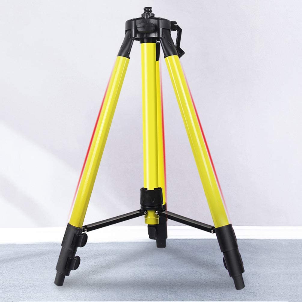 Mtian 2-Section Adjustable Laser Level Tripod for Surveying, Rotary and Line Lasers (YELLOW)