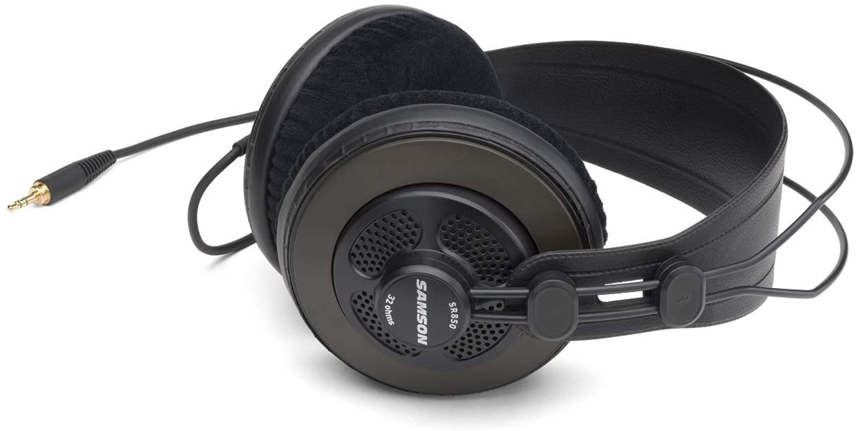 Samson SR850 Studio Wired Over-The-Ear Headphones with High Resolution Audio features (Available in Single or Pair) for Professional Recording and Hi-fi Monitoring