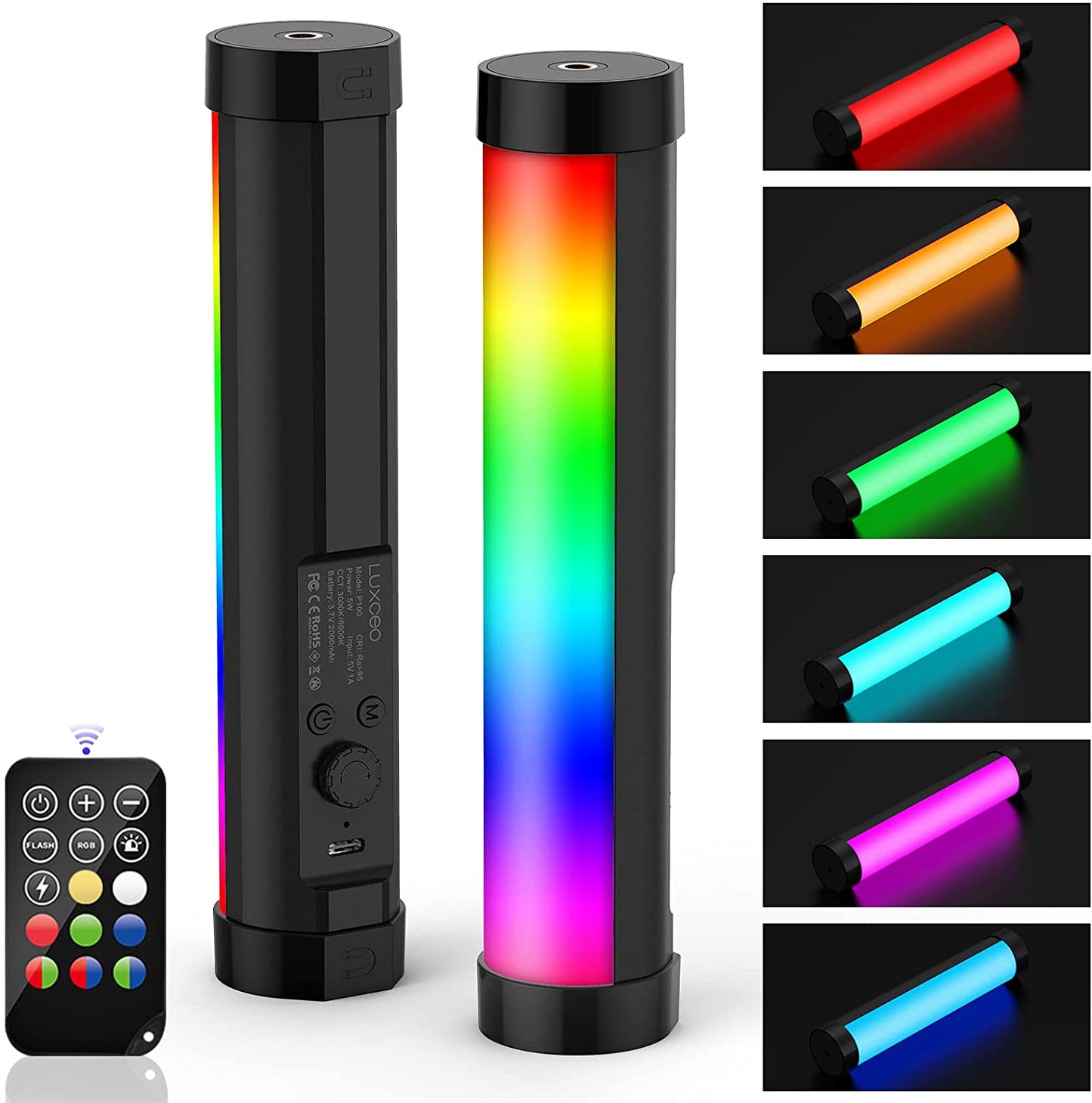 Luxceo P100 Magnetic RGB Video Light with up 6000k Color with Remote Control Temperature