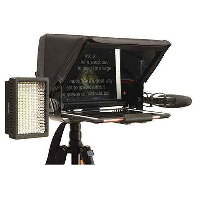 Glide Gear TMP100 10.5" Adjustable Tablet Teleprompter with 70/30 Beam Splitter, Standard 1/4" 20 Camera Screw Mount, 10ft Reading Range for iPad and Smartphone and DSLR