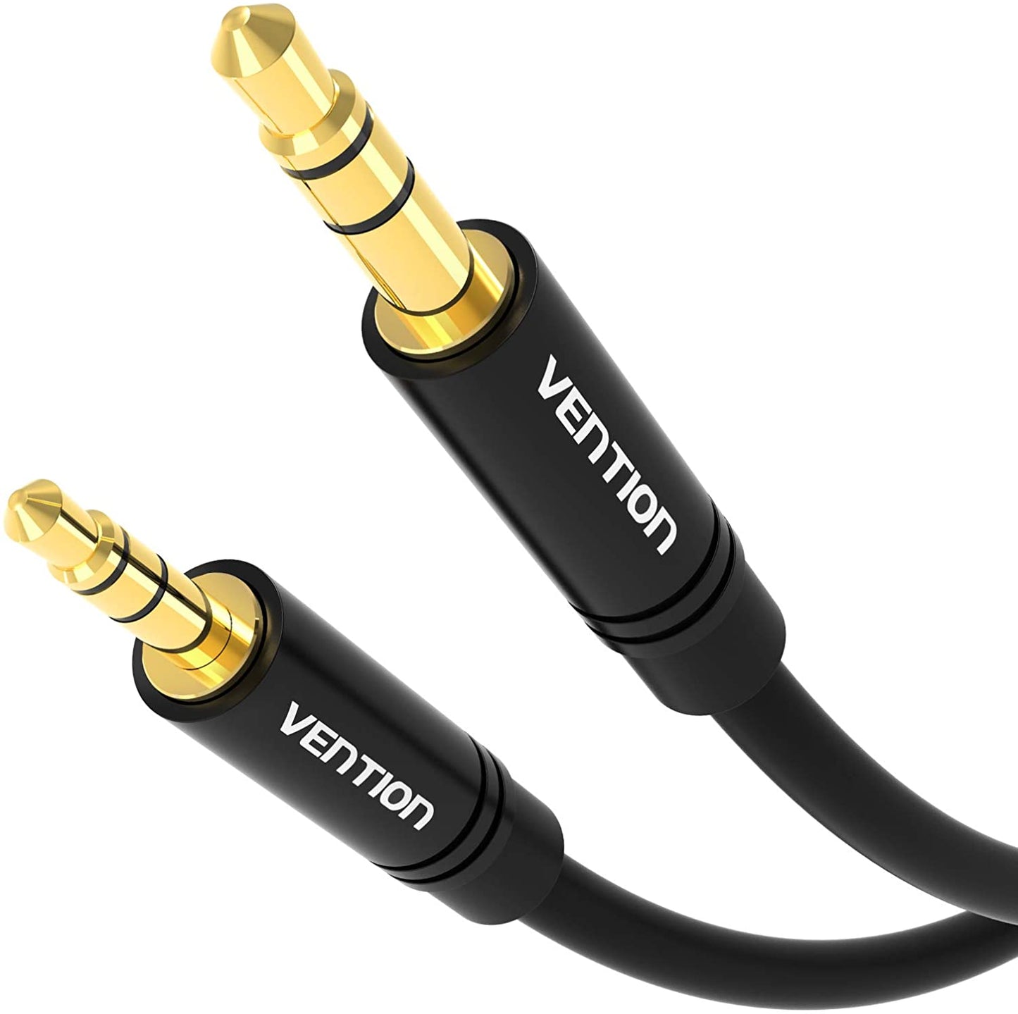 Vention TRS 3.5mm Male to TRS 3.5mm Male TPE Elastic Gold Plated (BAK) Audio Cable for Mobile Phones, Speakers, Laptops, PC (Available in 0.5M, 1M, 1.5M)