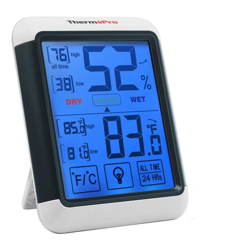 ThermoPro TP55 Digital Hygrometer Thermometer Indoor Thermometer with  Touchscreen and Backlight Humidity Temperature Sensor JG Superstore