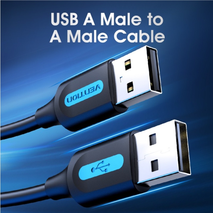 Vention USB 2.0 A Male to A Male Cable (COJ) 480mbps Black (Available in Different Lengths)