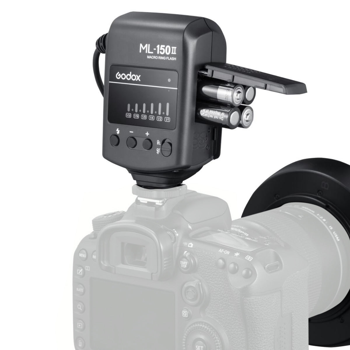 Godox ML-150 II Macro Ring Flash with 5800K Color Temperature, Lens Adapter Rings and Hot Shoe Mount for DSLR Cameras