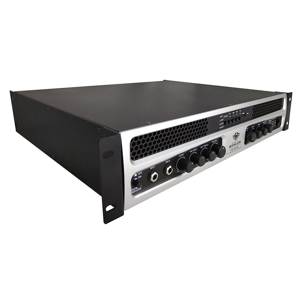KEVLER GX-5000 1000W X2 High Power Integrated Amplifier with USB and Bluetooth Function, 2 Microphone / 2 AUX / Subwoofer I/O, LED Indicators, Mic Master Control and Speakon Terminal