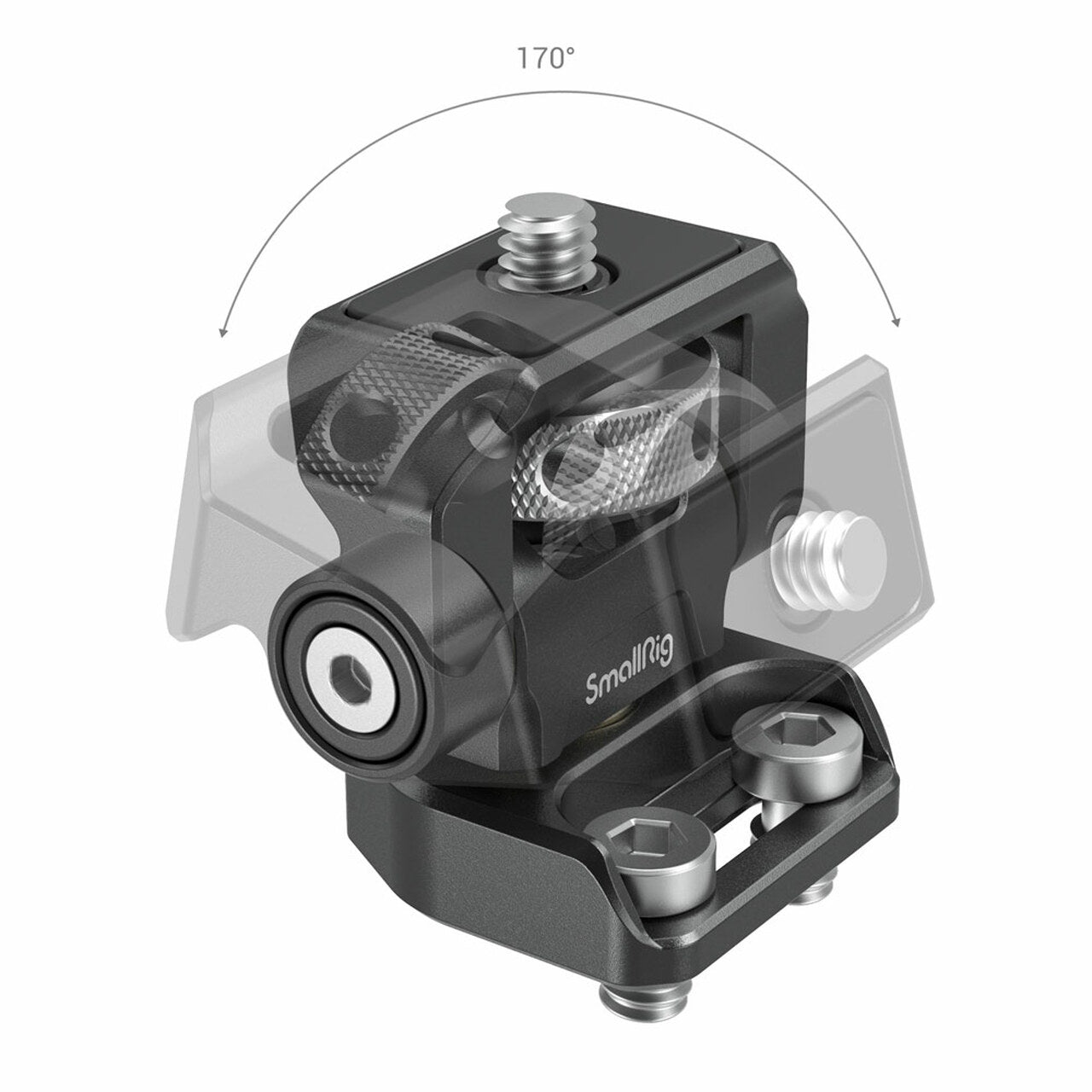 SmallRig Swivel and Tilt Adjustable Monitor Mount with 2 x 1/4"-20 Screws Mount 1.5kg Support Aluminum Construction Rubber Padding 2904B