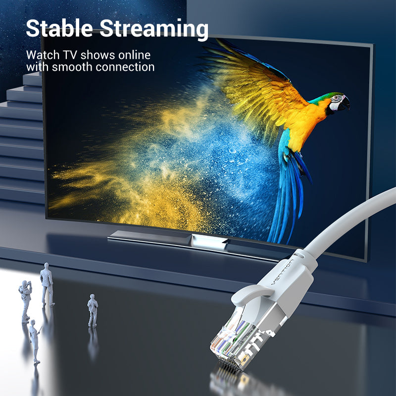 Vention CAT6 Ethernet 1M Round Cable UTP Patch 1000Mbps 250Mhz Lan Network Wire Cord for Internet Router PC Modem