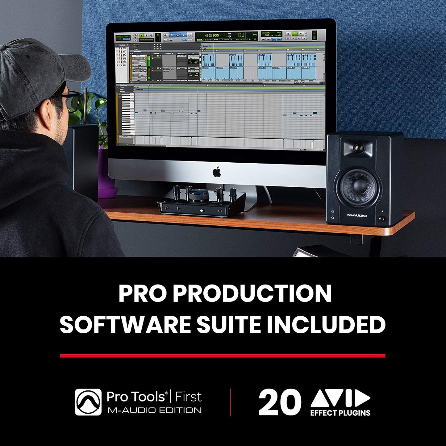 M-Audio BX4 120-Watt Powered Desktop Computer Speakers / Studio Monitors for Gaming, Music Production, Live Streaming and Podcasting (Pair)