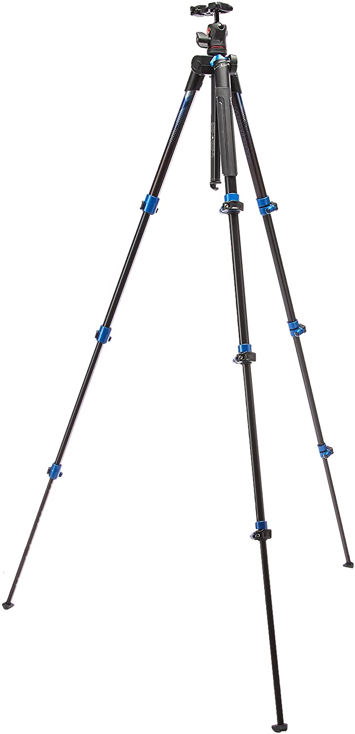 Manfrotto MKBFRA4BL-BH BeFree Color Aluminum Travel Tripod with Ball Head, Blue