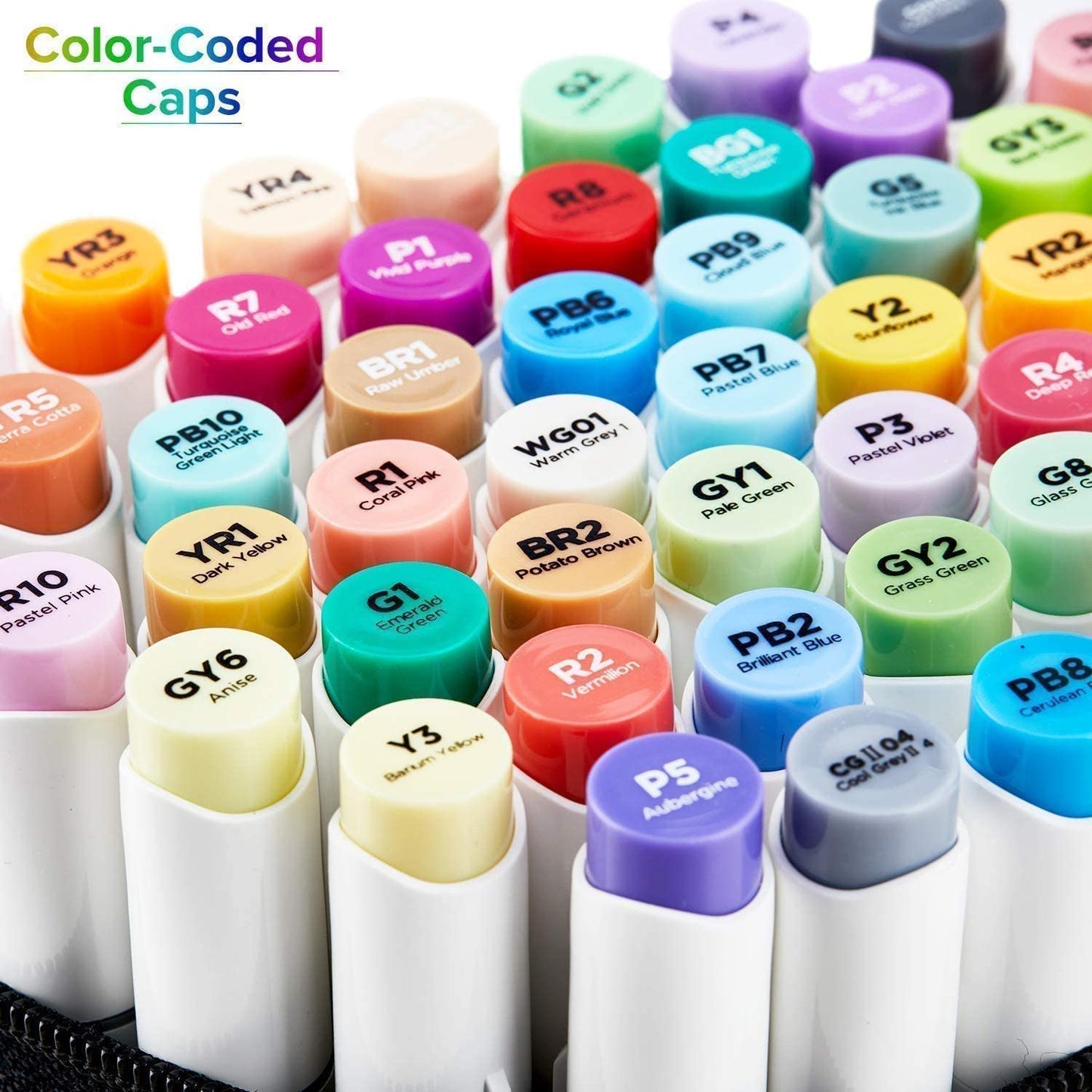 Ohuhu Honolulu Series Alcohol Based 216 Colors plus Colorless Blender Dual Tipped Art Markers for Coloring and Sketching for Kids and Adults (Brush and Chisel) Y30-80401-50