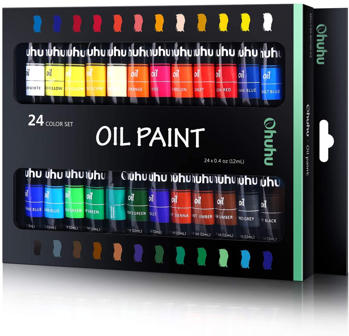 Ohuhu Art Paints 24-Pc Non Toxic 12ml Oil-Based Paint Set Y30-80700-04