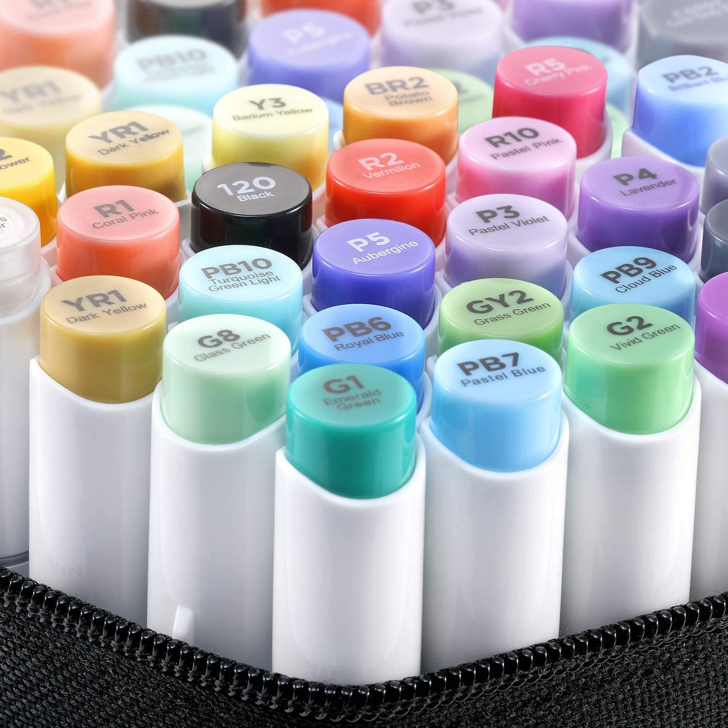 Ohuhu Honolulu Series Alcohol Based 24 Basic Colors plus Colorless Blender Dual Tipped Art Markers for Coloring and Sketching for Kids and Adults (Brush and Chisel) Y30-80400-80