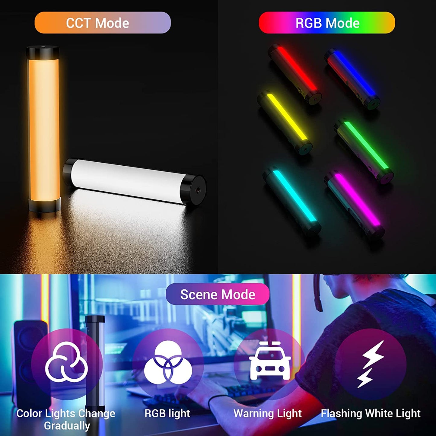 Luxceo P100 Magnetic RGB Video Light with up 6000k Color with Remote Control Temperature