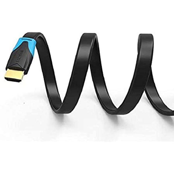 Vention HDMI 2.0 Male to Male Flat Copper Core Cable with Gold Plated Contacts with ARC HDR 4K 3D UHD Resolution Support for PC and Home Display (5M) | (AAKBJ)