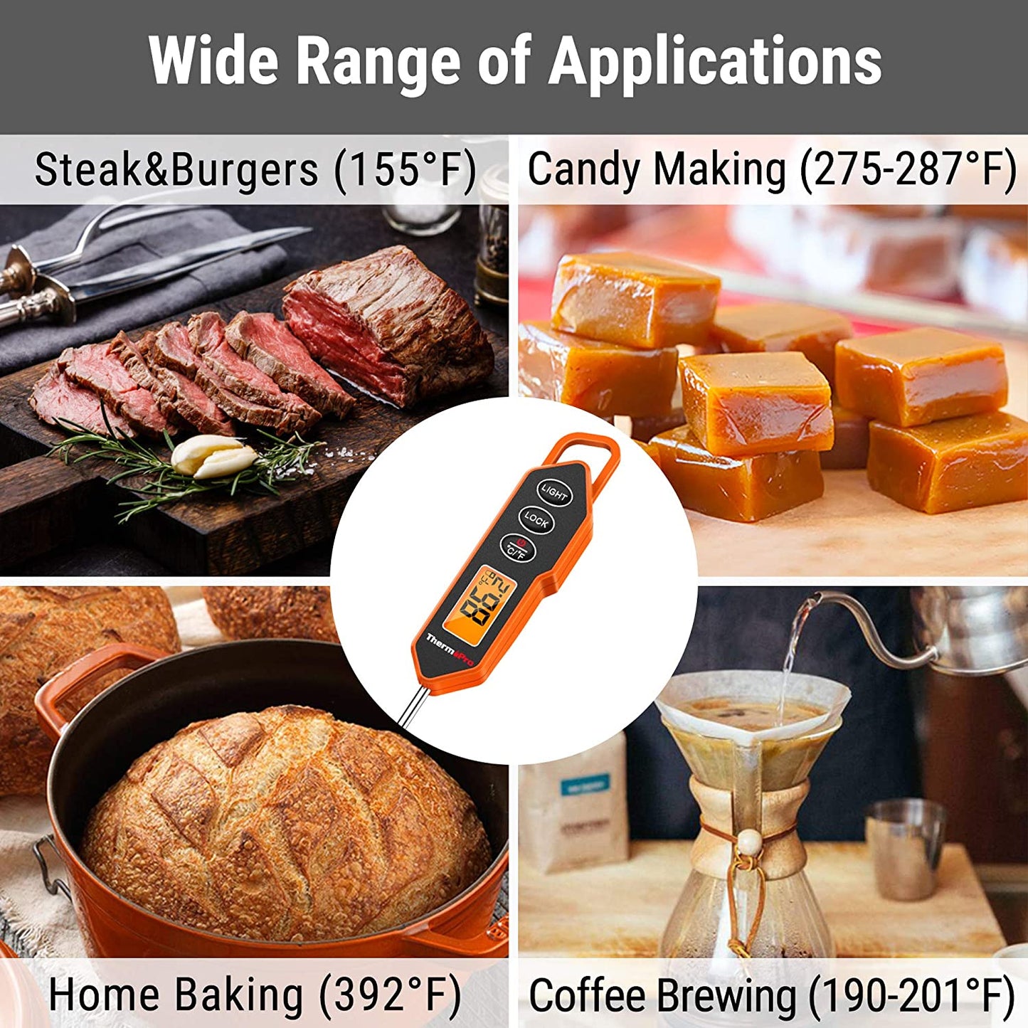 THERMOPRO TP-01H TP01H Digital Instant Read Meat Thermometer