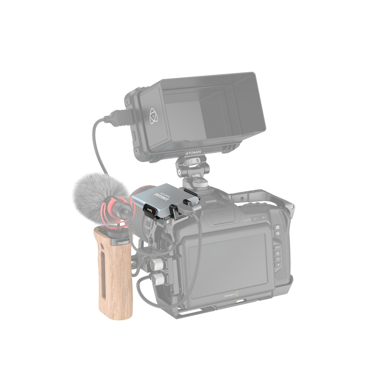SmallRig T5/T7 SSD Mount for BMPCC 6K PRO Cage Bracket Holder with Spring Loaded Clamp 3272