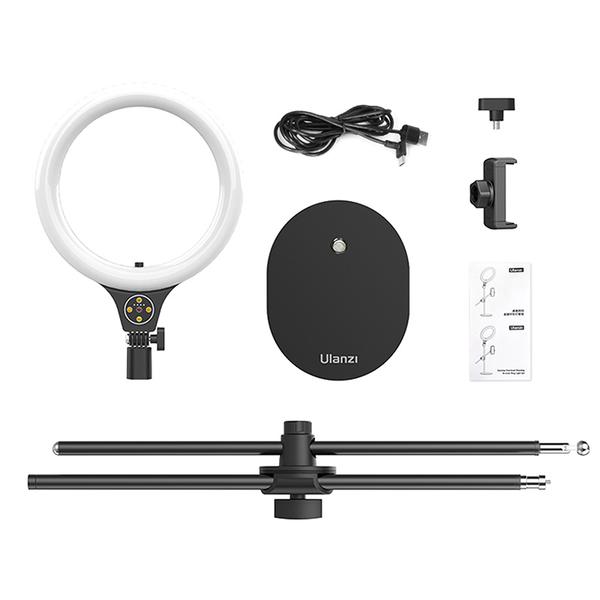 Ulanzi 10inch Desktop Overhead Shooting Bracket Ring Light Set for Selfies, Livestream and Gaming