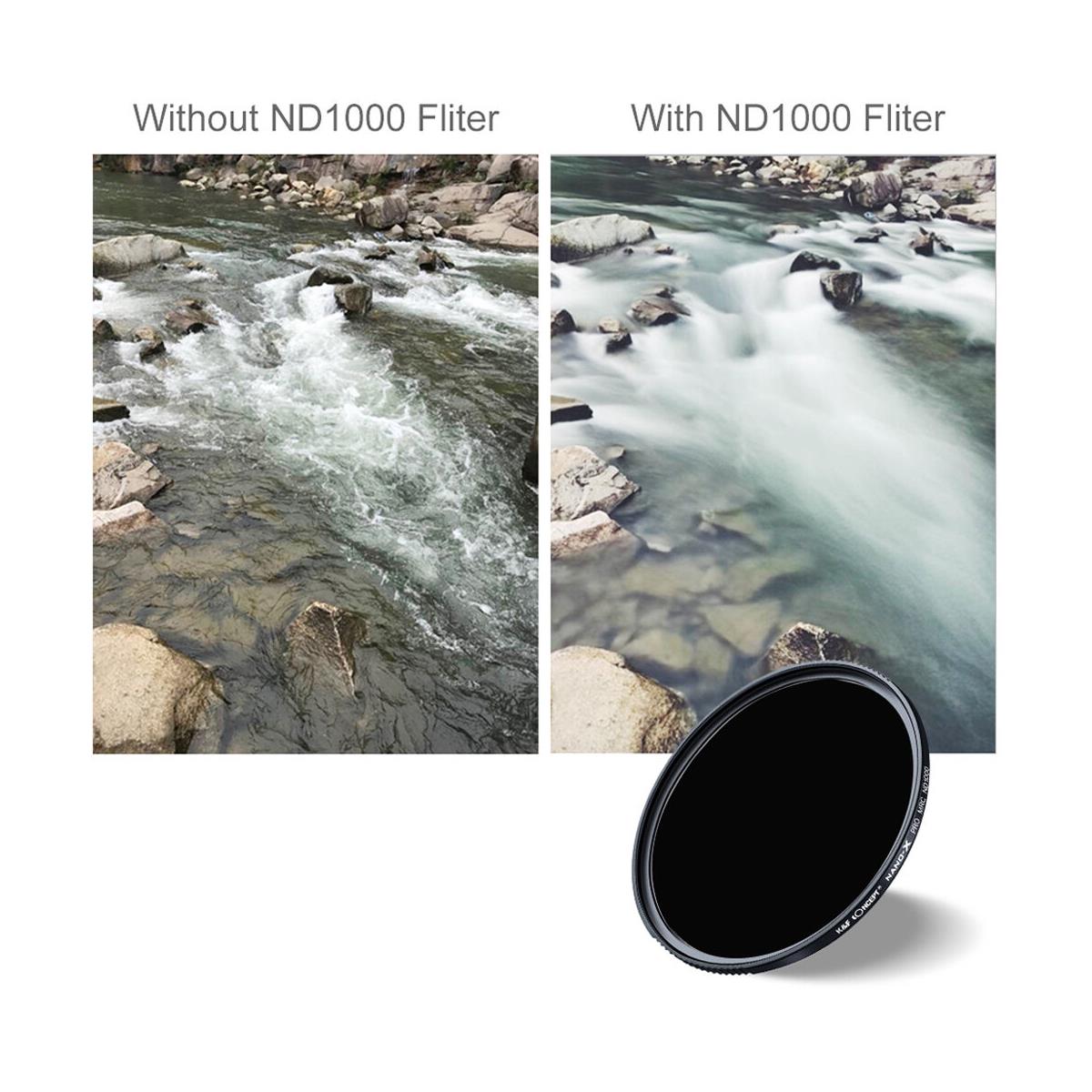 K&F Concept ND1000 Nano-X Filter 10-Stop Slim Lens Filter Waterproof Anti-Scratch Green Coated Lens Filter for Camera DSLR Mirrorless 37mm 40.5mm 43mm 46mm 49mm 52mm 55mm 58mm 62mm 67mm 72mm 77mm 82mm