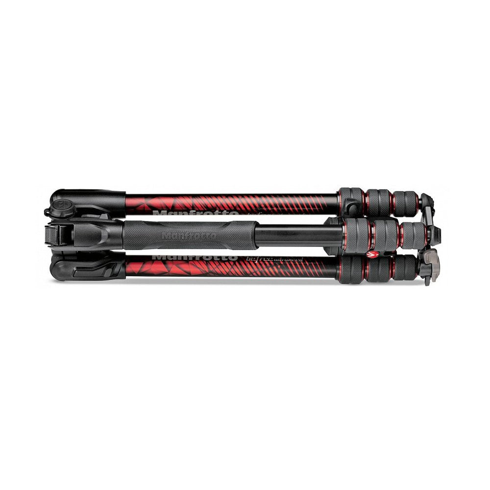 Manfrotto MKBFRTA4RD-BH Befree Advanced Travel Aluminum Tripod with 494 Ball Head for Photography, Vlogging (Twist Locks, Red)