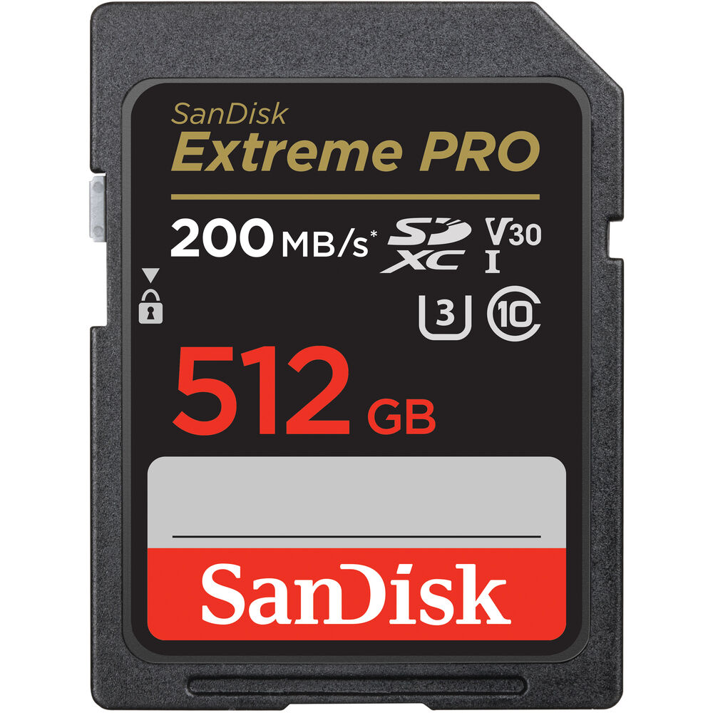SanDisk Extreme Pro SD Card 512GB UHS-I SDXC Class 10, 200MB/s Read Speed V30 | Model - SDSDXXY-512G-GN4IN