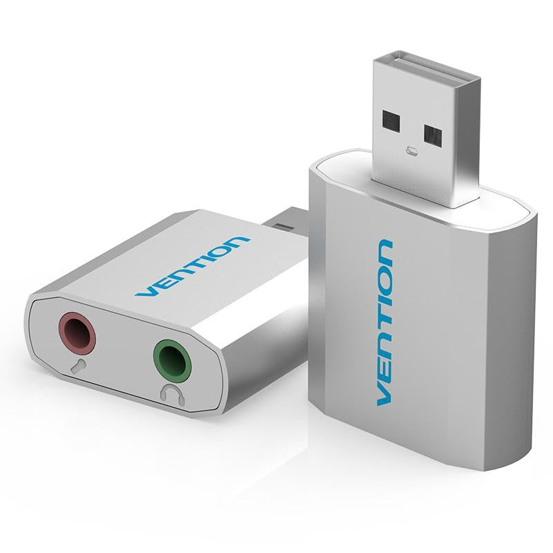 Vention USB 2.0 A Male to 3.5mm Male Nickel Plated (VAB-S13) Audio Converter for Laptops, PC, Earphones, Headphones