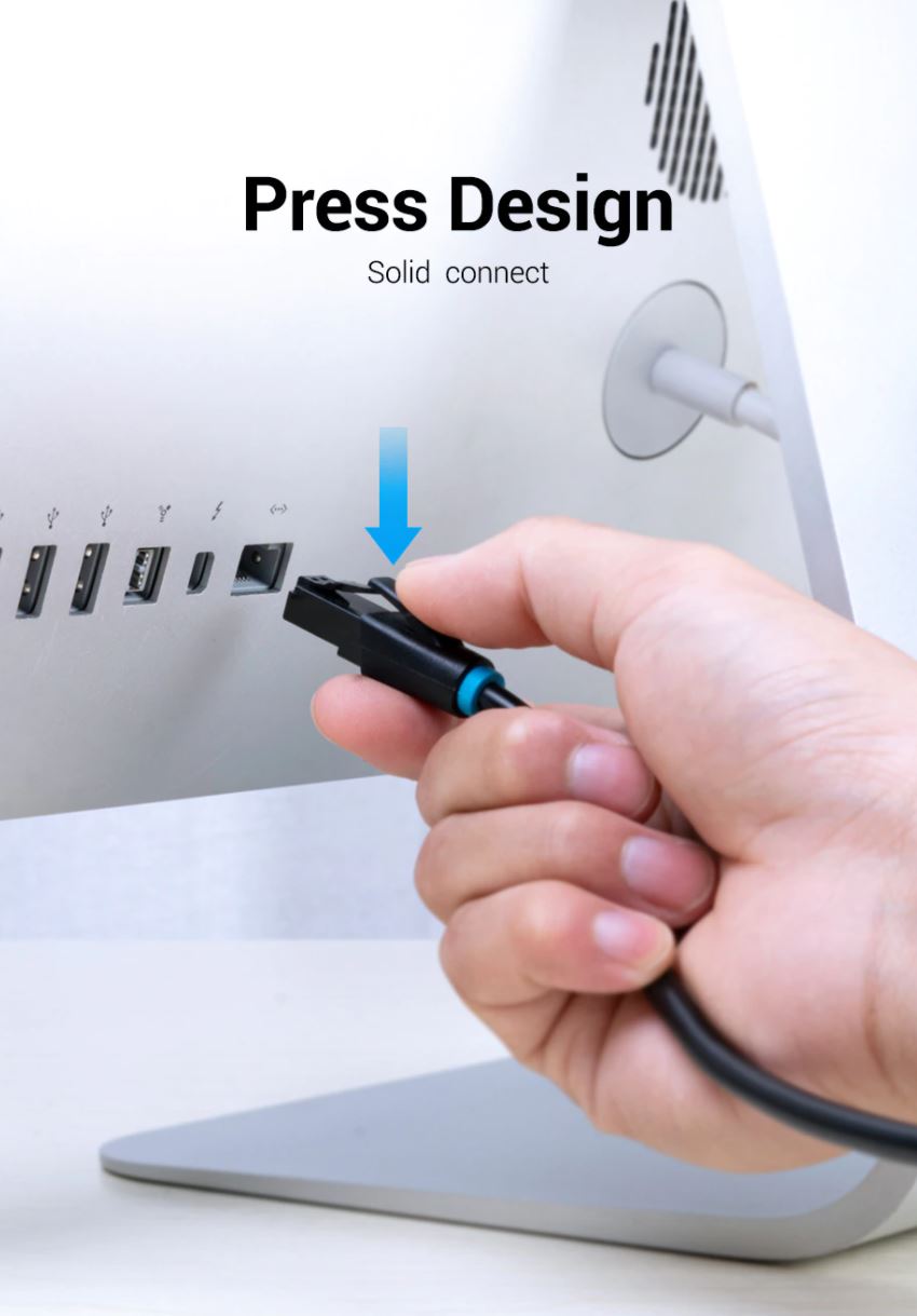 Vention CAT6 Ethernet 2M Round Cable UTP Patch 1000Mbps LAN Network Wire Cord for Internet Router PC Modem