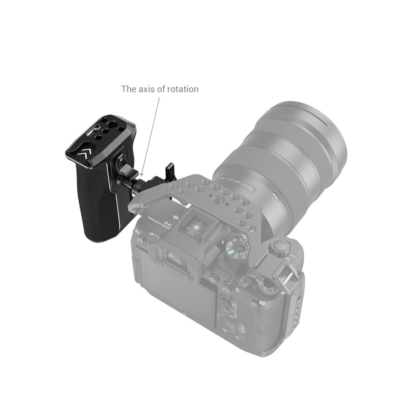 SmallRig Rotating NATO Handle (Left Side) 5kg Load Capacity with 360-degree Adjustment Multiple Thread Holes Magnetic Spanner | Model - 3260