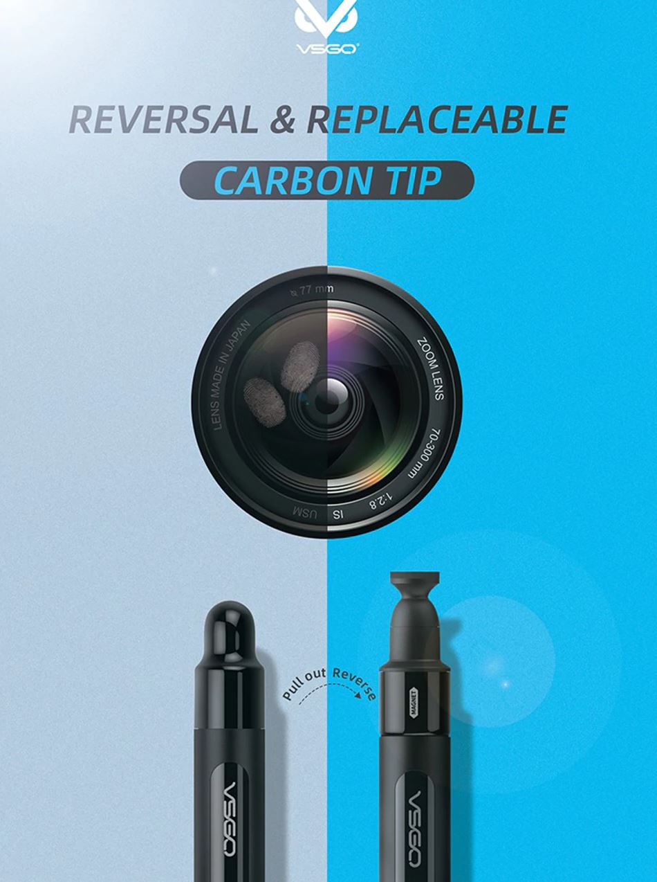 VSGO V-P03E Camera Cleaning Supplies, Magnetic Power-Switch Lens Pen for Cameras
