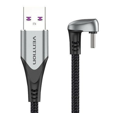 Vention U-Shaped Type-C Male to USB 2.0-A Male Nickel Plated Braided 5A Fast Charging Cable with 480Mbps Transfer Speed for Smartphones (Available in 0.5M, 1M, 1.5M and 2M) | COHH