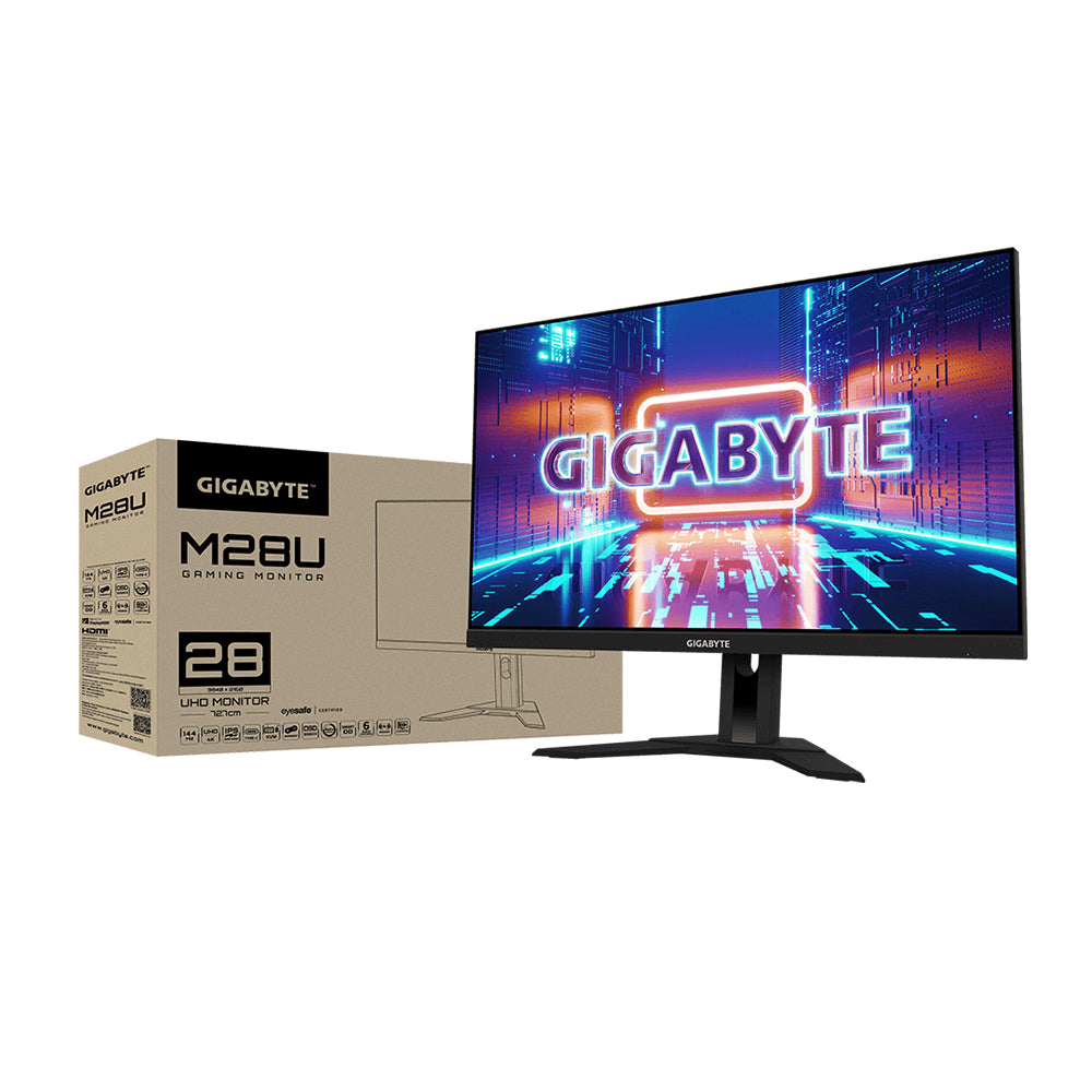 GIGABYTE M Series M28U 28" 4K UHD KVM Gaming Monitor with 144Hz Refresh Rate, SS IPS Display, AMD FreeSync Premium Compatible, OSD Sidekick Support, Anti Glare and Flicker Free Function and Built-In Stereo Speakers| GP-M28U-AP
