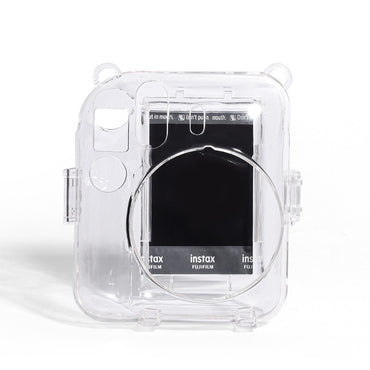 Pikxi CM12 Fujifilm Instax Mini 12 Clear Transparent Protective Camera Case Bag with Shoulder Strap