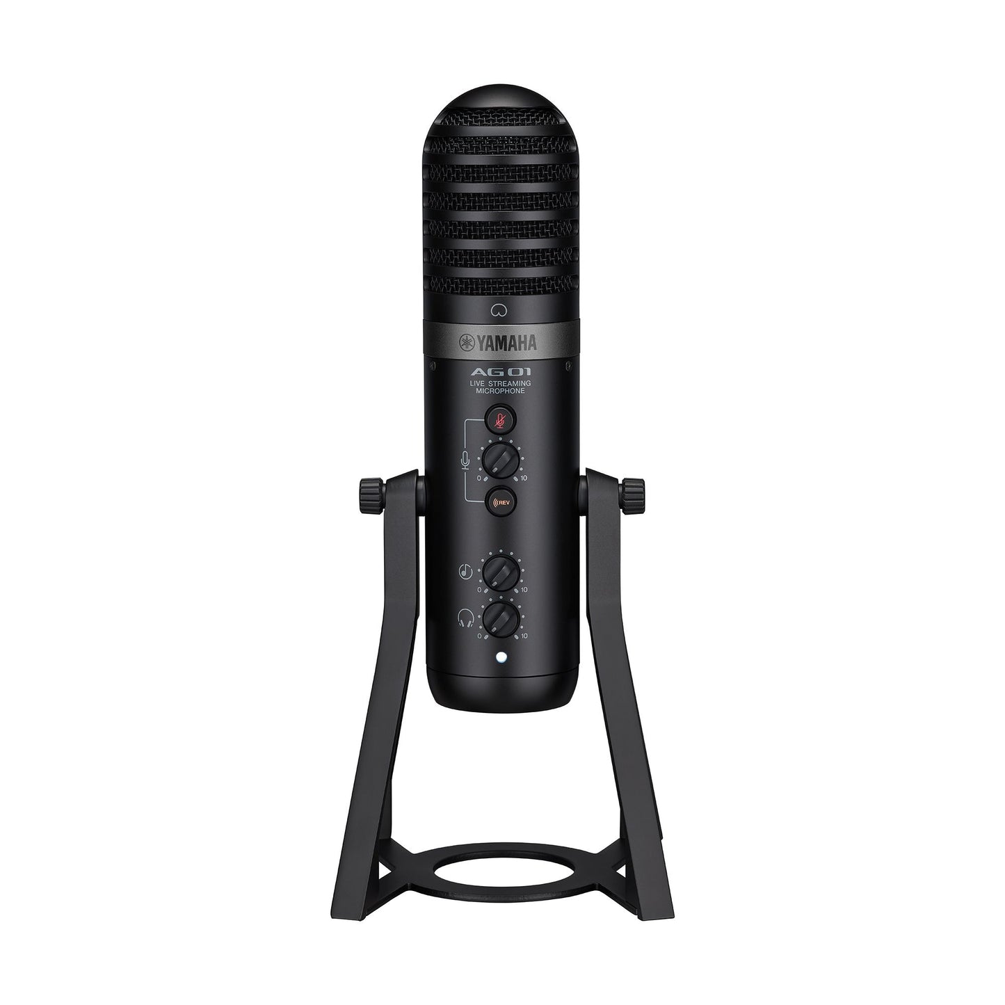 Yamaha AG01 Desktop USB Cardioid Condenser Microphone with Type-C and 3.5mm TRRS AUX I/O, Internal Audio Loopback Function and Built-In Mixer for PC Computer Laptop and Mobile