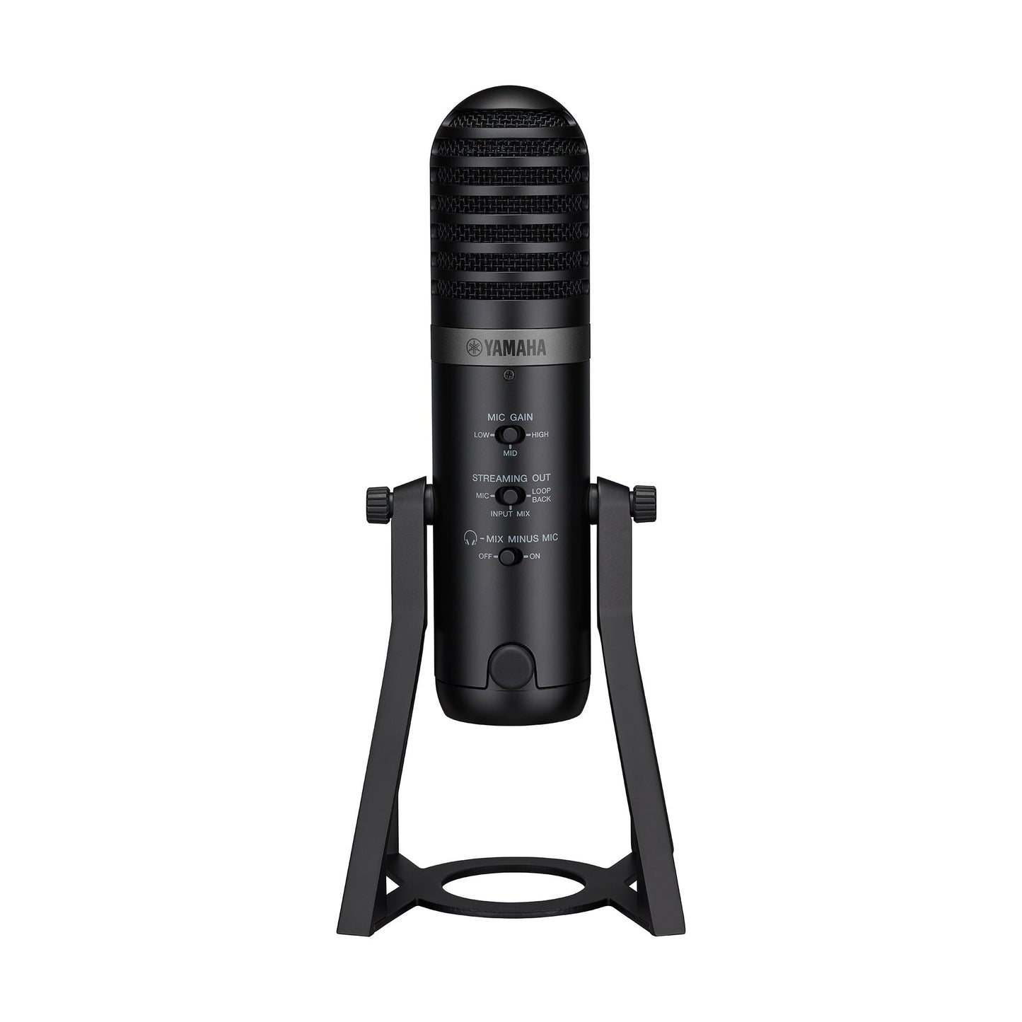 Yamaha AG01 Desktop USB Cardioid Condenser Microphone with Type-C and 3.5mm TRRS AUX I/O, Internal Audio Loopback Function and Built-In Mixer for PC Computer Laptop and Mobile