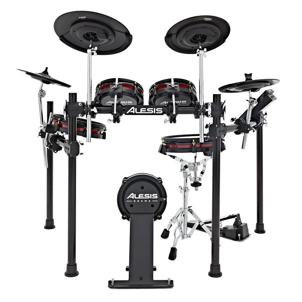 Alesis Crimson II SE 9-Piece Electronic Drum Kit with Mesh Heads, MIDI In/Out, Dual-Zone Mesh Pads, Triple-Zone Ride, Cymbals with Choke, Double Kick Compatible