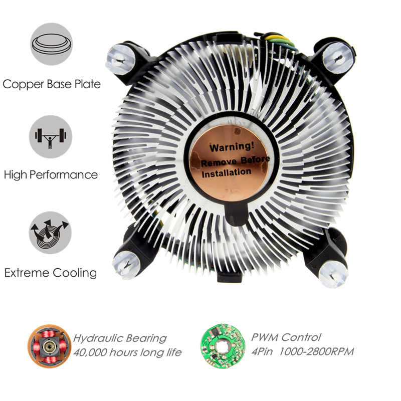 Alseye AS-GH1156- i7 90mm Hydraulic Bearing Heatsink CPU Cooler for LGA 1155 i3/i5/i7 LGs