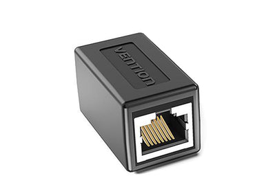 Vention CAT6 FTP Keystone Jack Ethernet LAN Cable Coupler with Durable PVC Shell (Black) | IPVB0