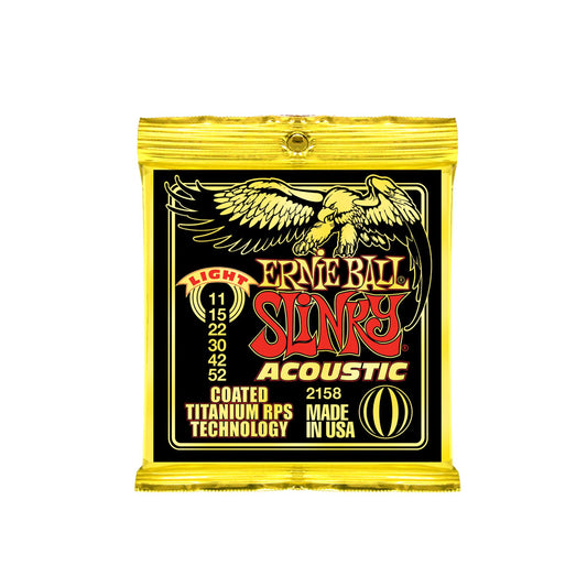 Ernie Ball Slinky Acoustic 80/20 Light Gauge Bronze Coated Guitar Strings Set (.11- .052mm) | 2158