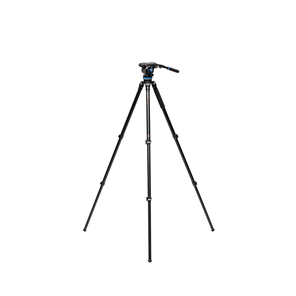 Benro A373F Aluminum 3-Section Single-Tube Tripod with S8Pro Fluid Video Head for Professional Photo and Video Production | A373FBS8PRO