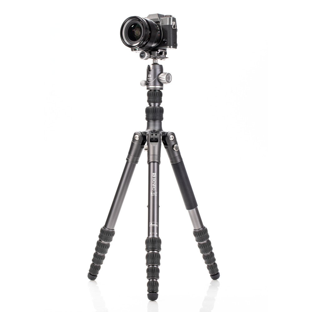 Benro BAT Aluminum Travel Tripod 5-Section Stand with Ball Head Dual Panning Reverse Folding Convertible to Monopod for Professional Photo and Video Production | FBAT05AVX20, FBAT15AVX20