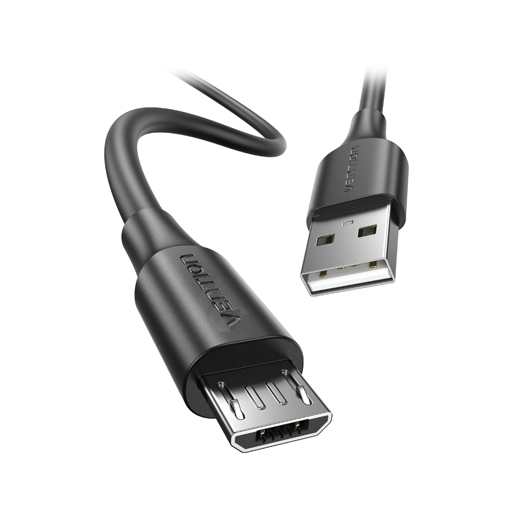 Vention USB 2.0 Male to Micro-USB Male 2A Quick Charging and Data Transfer Cable for Smartphones (Black) (3M) | CTIB