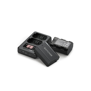RAVPower (2-Pack) NP-FZ100 NPFZ100 Battery & Dual Charger Kit for Sony Alpha a1, a7 III, a7 IV, a7C, a7C II, a7R III, a7R IV, a7R V, a7S III, and a9 Mirrorless Camera with Micro USB and Type C Charging Port